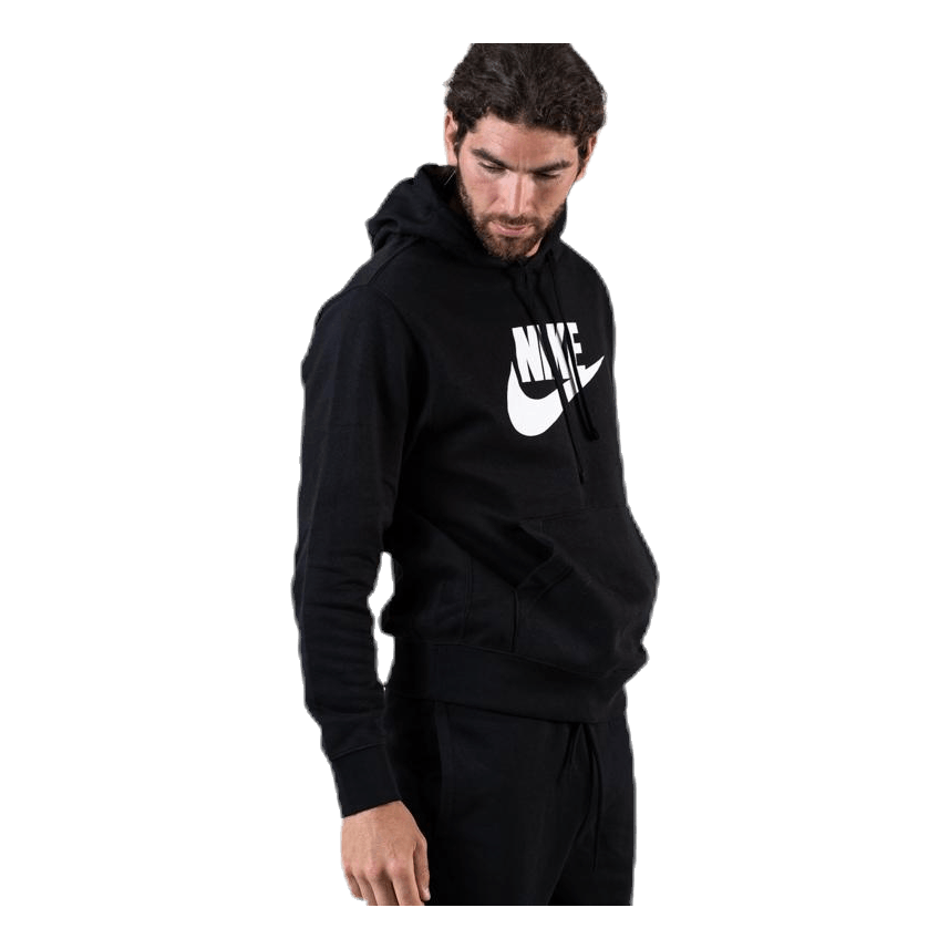 Sportswear Club Fleece Men's Graphic Pullover Hoodie BLACK/BLACK/WHITE