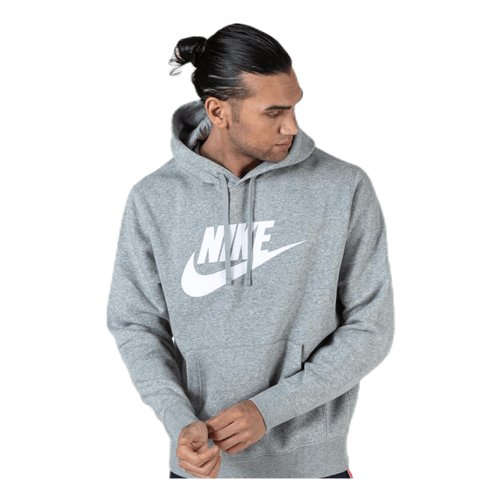 Sportswear Club Fleece Men's Graphic Pullover Hoodie DK GREY HEATHER/MATTE SILVER/WHITE