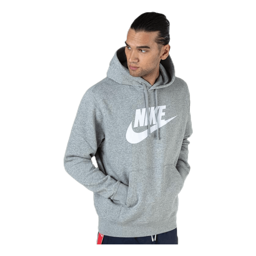 Sportswear Club Fleece Men's Graphic Pullover Hoodie DK GREY HEATHER/MATTE SILVER/WHITE