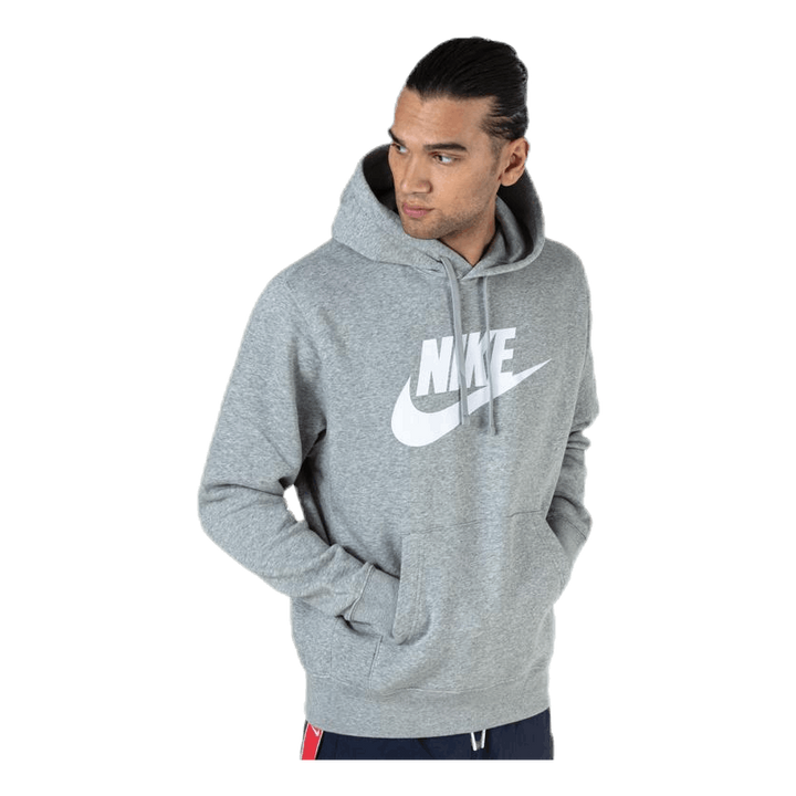 Sportswear Club Fleece Men's Graphic Pullover Hoodie DK GREY HEATHER/MATTE SILVER/WHITE