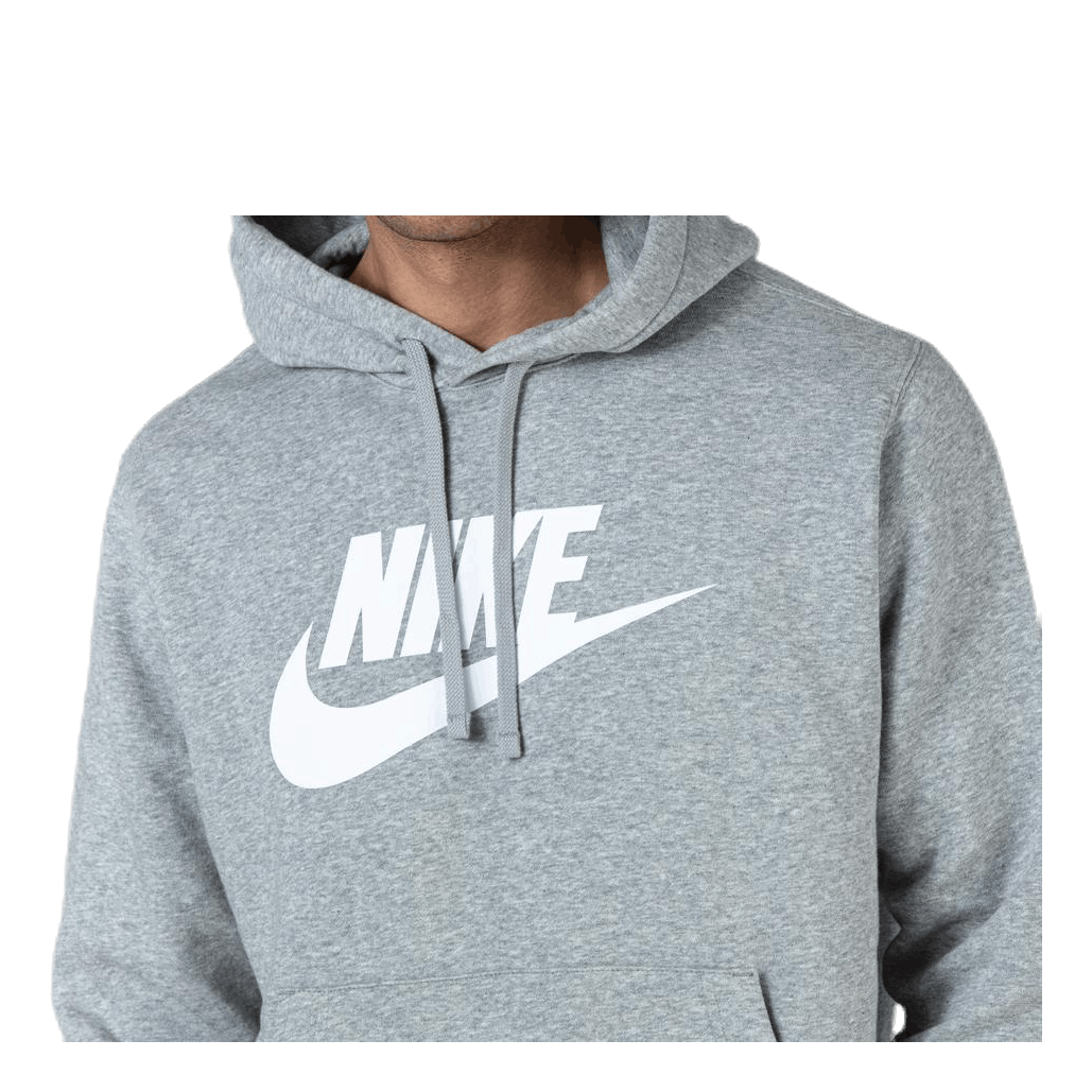 Sportswear Club Fleece Men's Graphic Pullover Hoodie DK GREY HEATHER/MATTE SILVER/WHITE