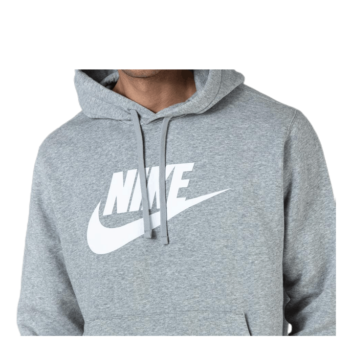 Sportswear Club Fleece Men's Graphic Pullover Hoodie DK GREY HEATHER/MATTE SILVER/WHITE