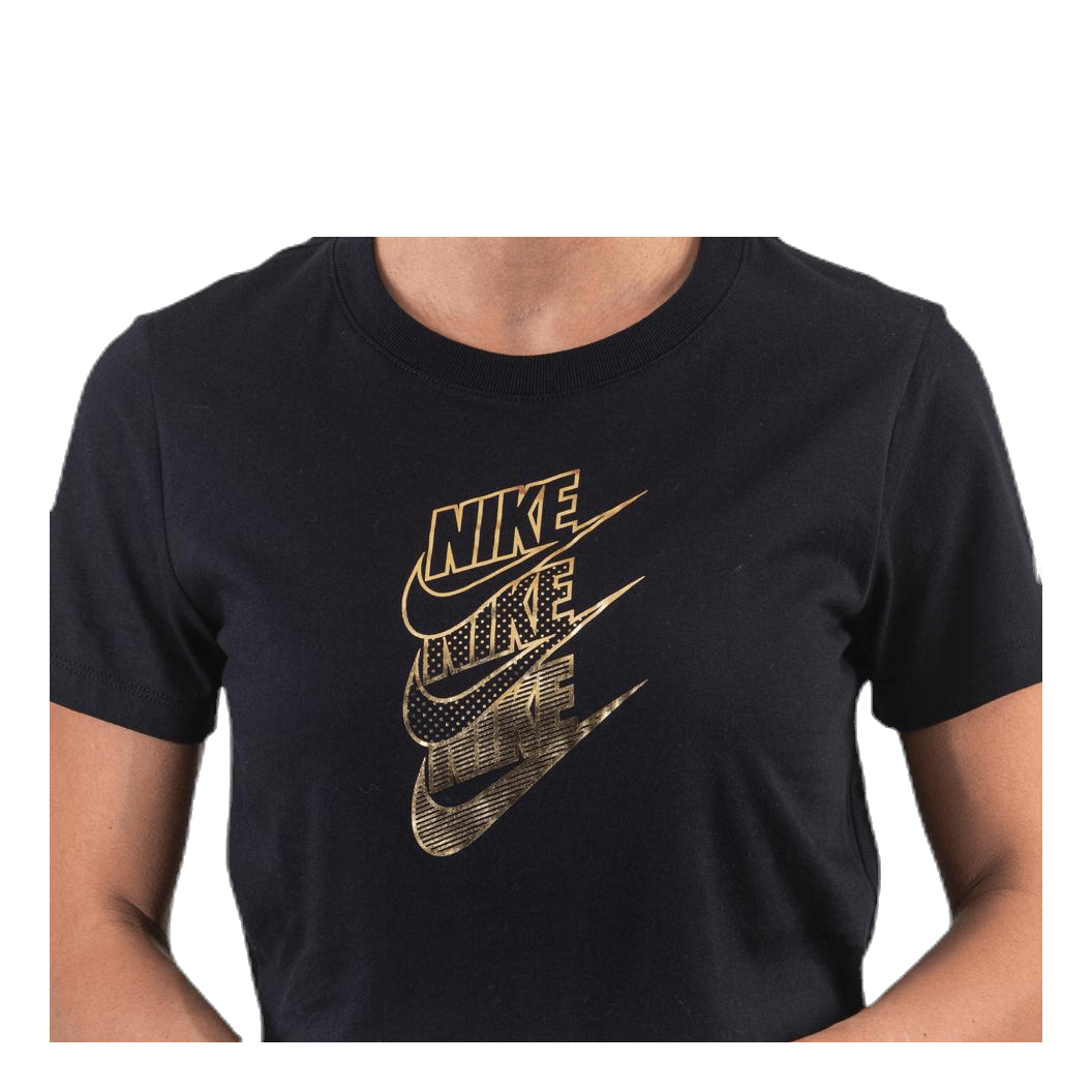 Womens black and gold nike shirt hotsell