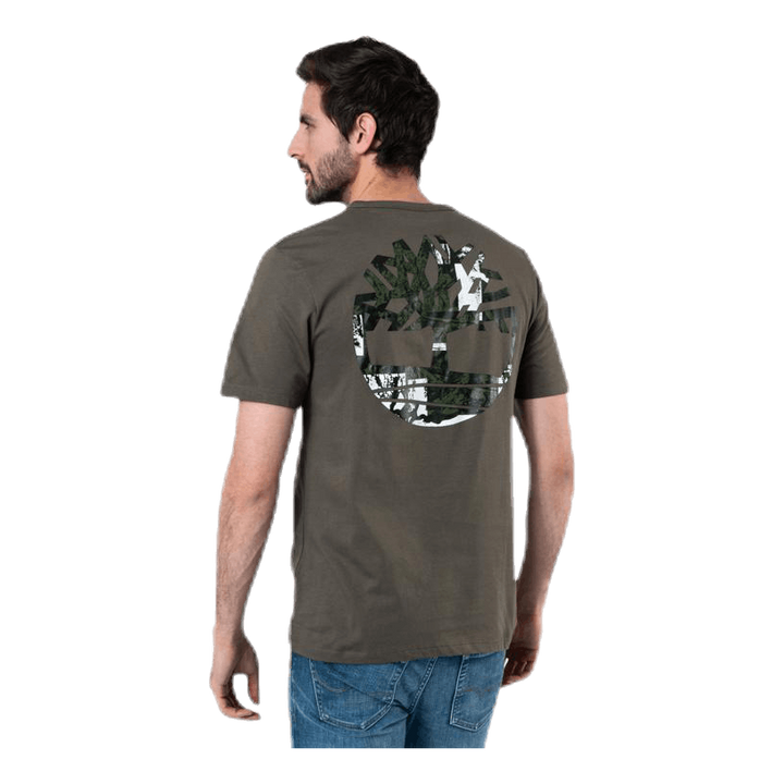 Back Logo Camo Ss Tee Green