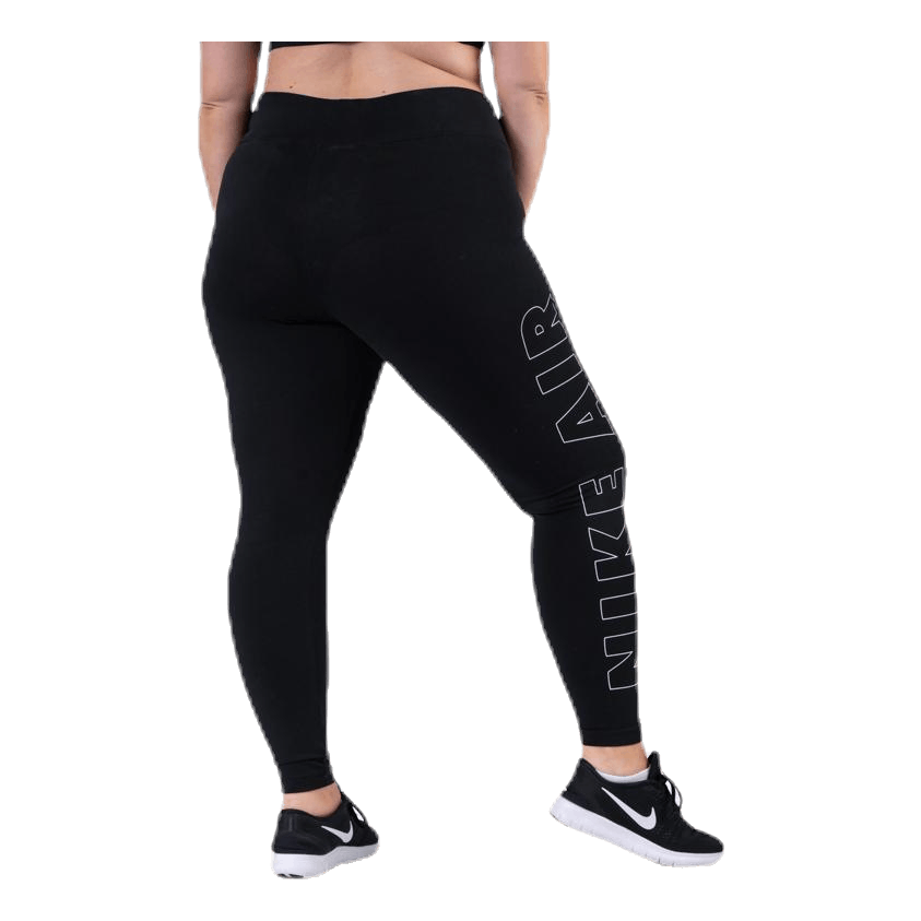 nike air zipper front leggings in black