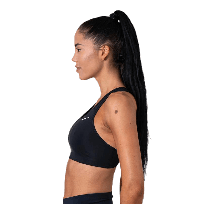 Nike Swoosh Women's Medium-Support Non-Padded Sports Bra BLACK/WHITE/WHITE  –
