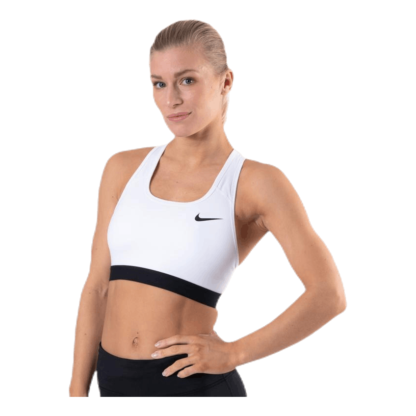 Nike Dri-FIT Swoosh Women's Medium-Support Non-Padded Sports Bra WHITE/BLACK/BLACK  –