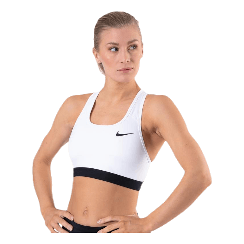 Nike Dri-FIT Swoosh Women's Medium-Support Non-Padded Sports Bra  WHITE/BLACK/BLACK –