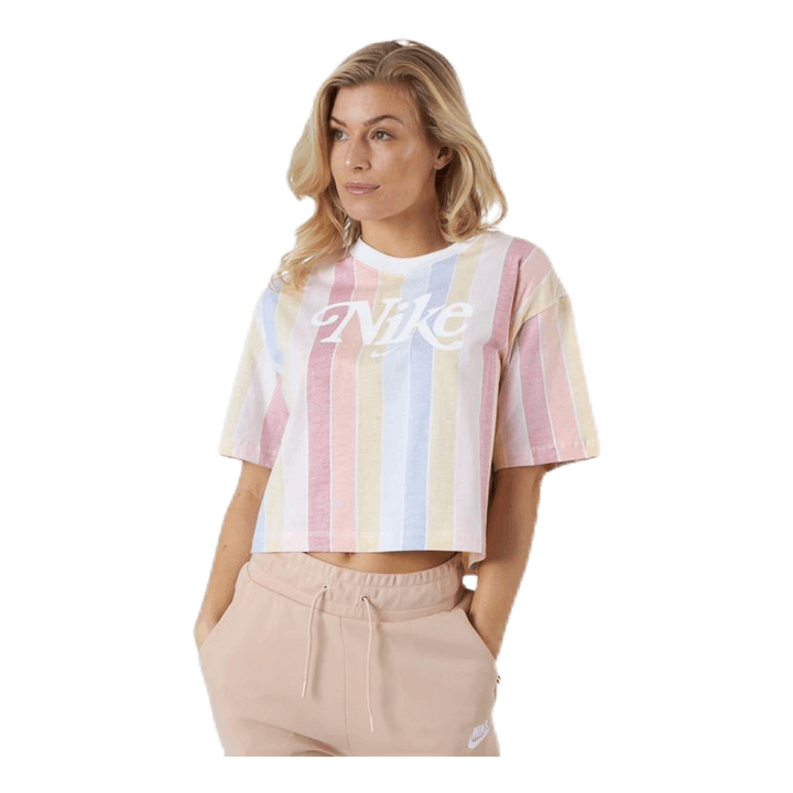 Nsw Retro Femme Top Ss Aop White