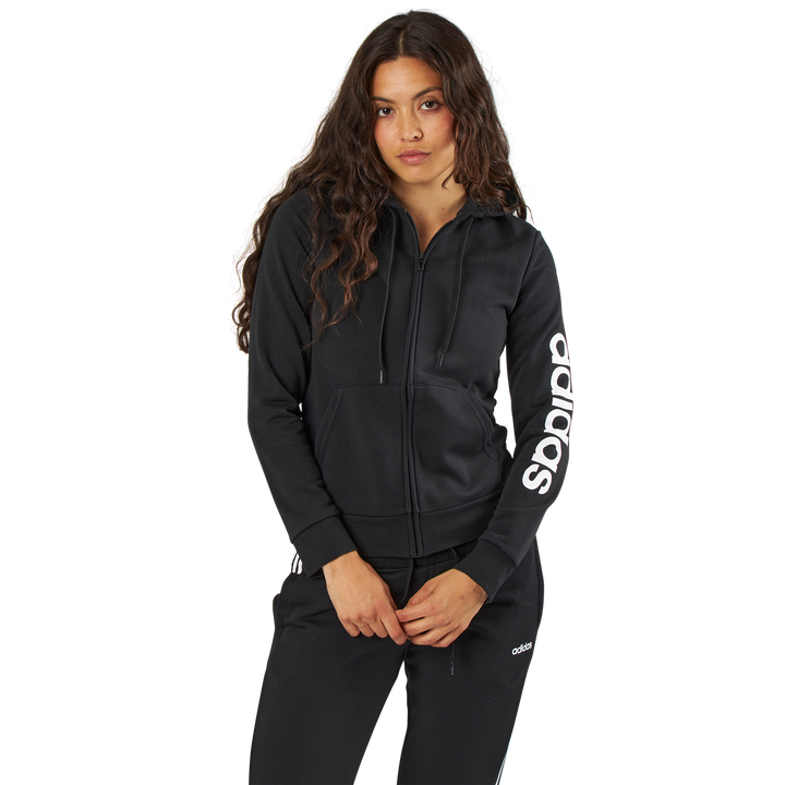 Adidas originals linear full zip hoodie best sale
