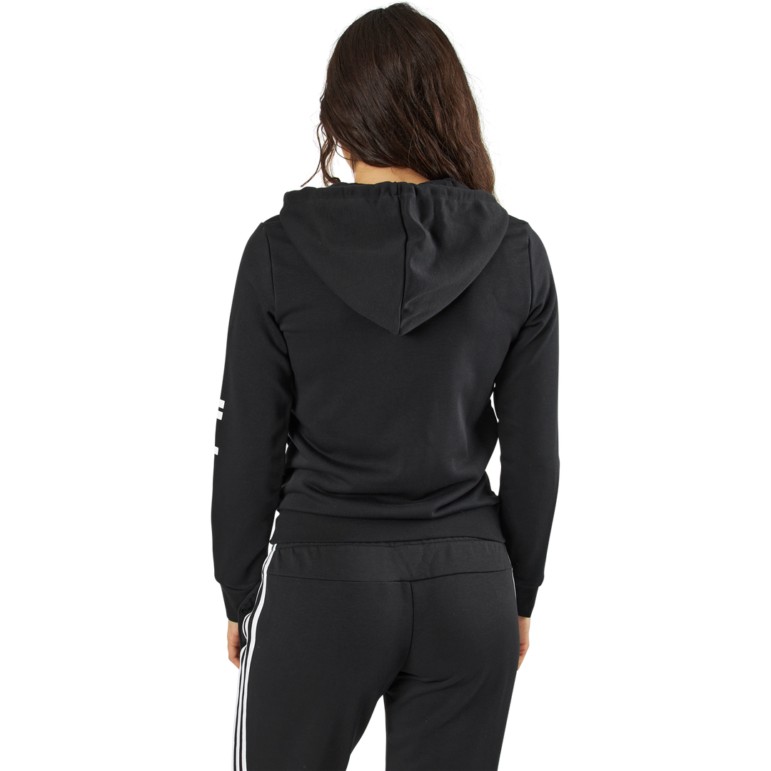 adidas Essentials Linear Full-Zip French Terry Hoodie - Black