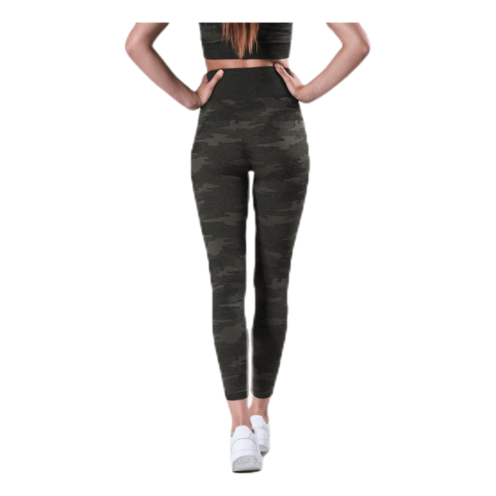 Fitness Seamless Tights 7/8 Patterned/Green