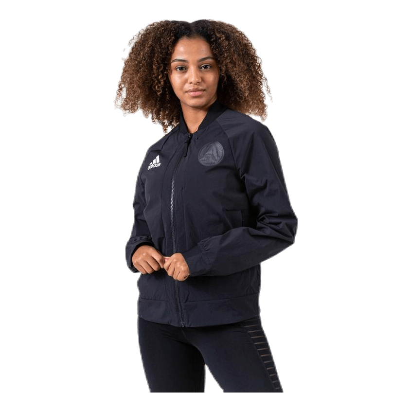Adidas bomber 2025 jacket womens black