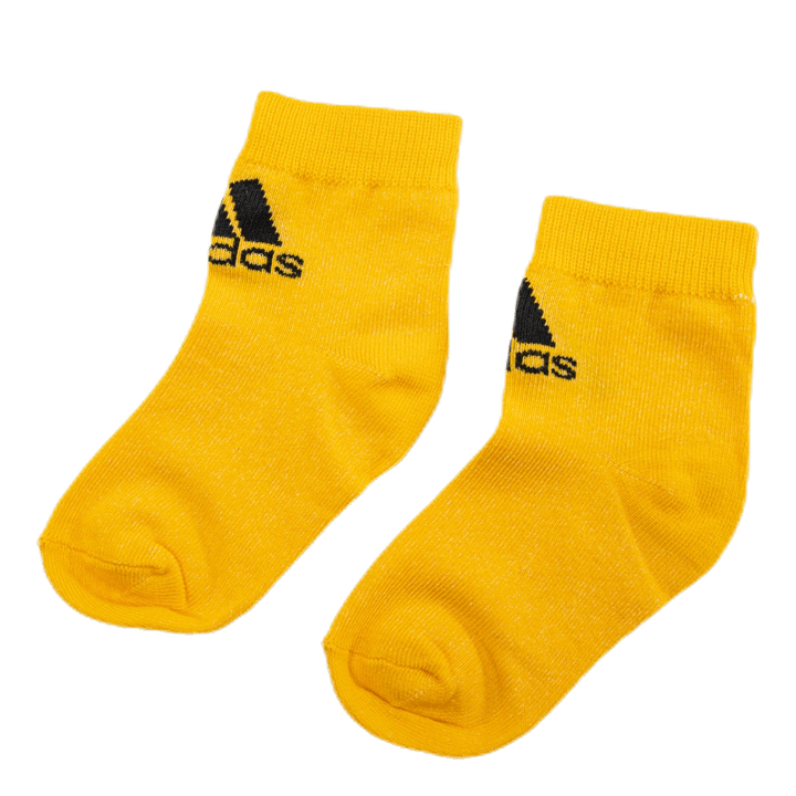 3-Pack Ankle Socks White/Black/Yellow