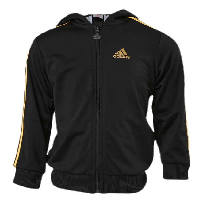 adidas Shiny Hooded Jogger Set Infant Black Gold Sportamore