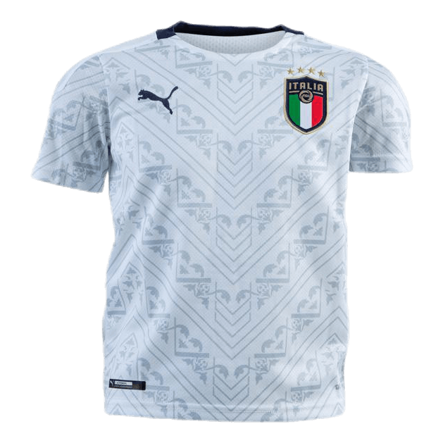 FIGC Away Shirt Replica Junior Blue/White
