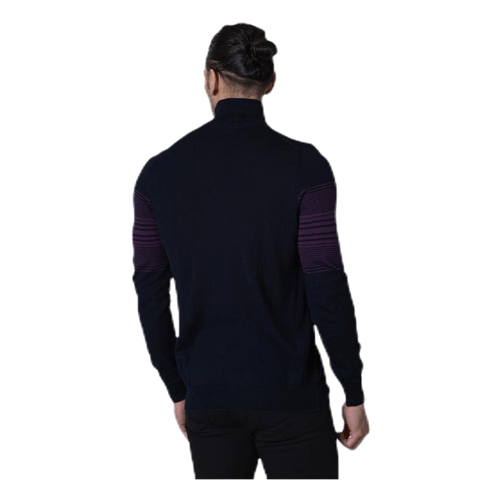 Golf Stripe Quarter Zip Pullover Blue