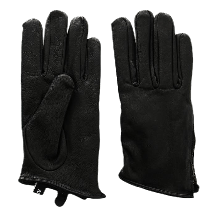 Cassie Zip Leather glove Black