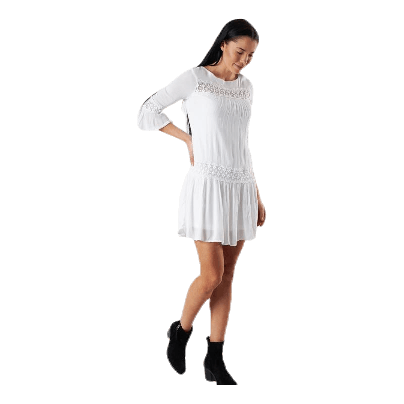 Tyra 3/4 Flare Short Dress Wvn White