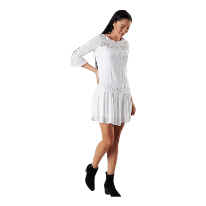 Tyra 3/4 Flare Short Dress Wvn White