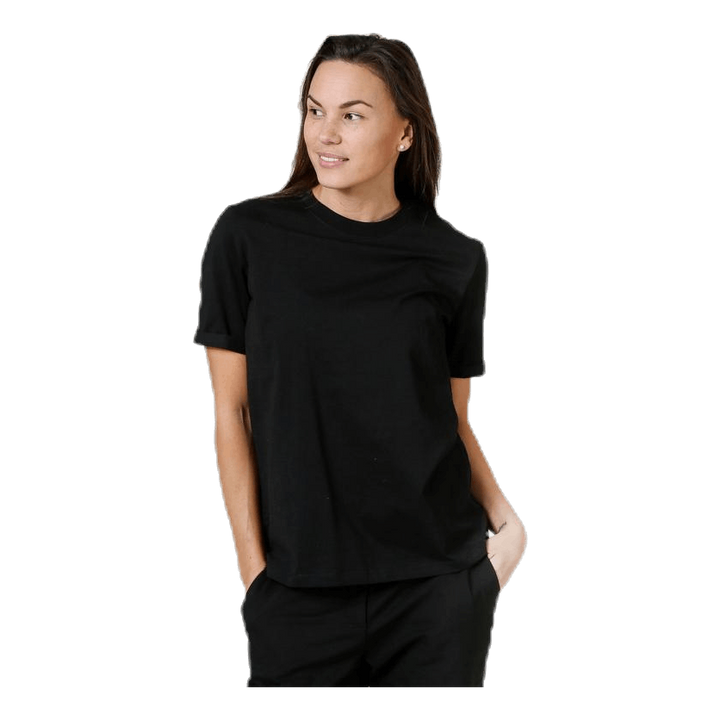 Ria Ss Fold Up Solid Tee Black