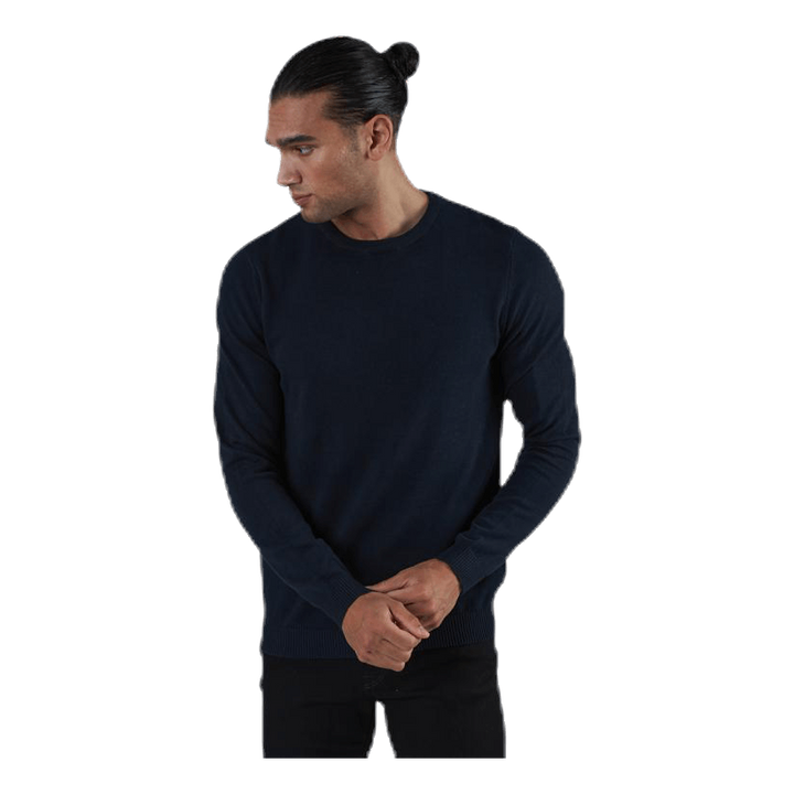 Basic Knit Crew Neck Blue