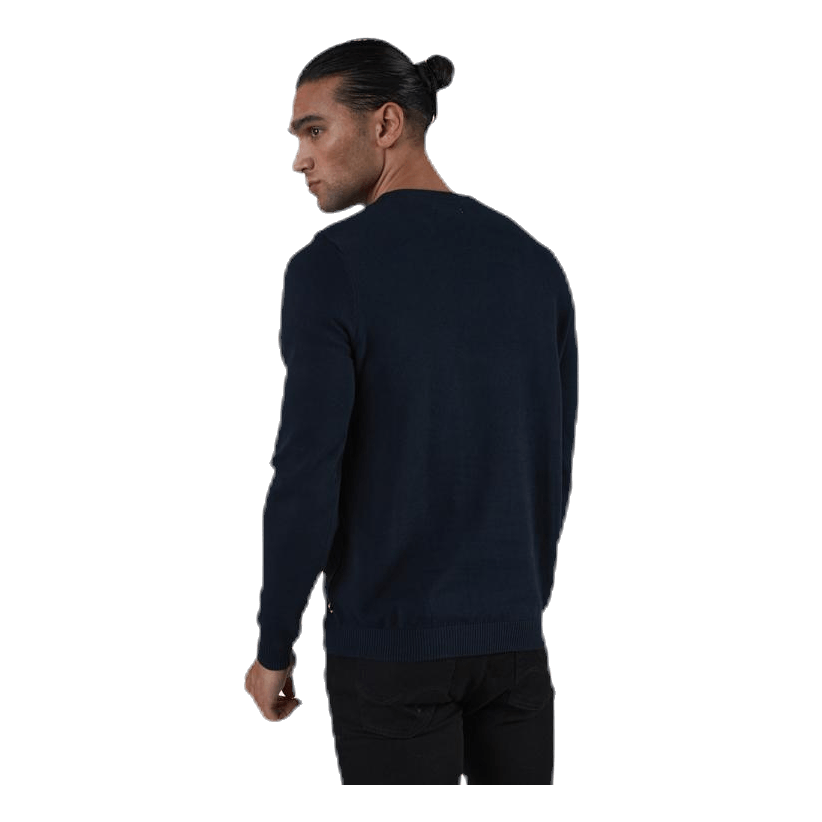 Basic Knit Crew Neck Blue