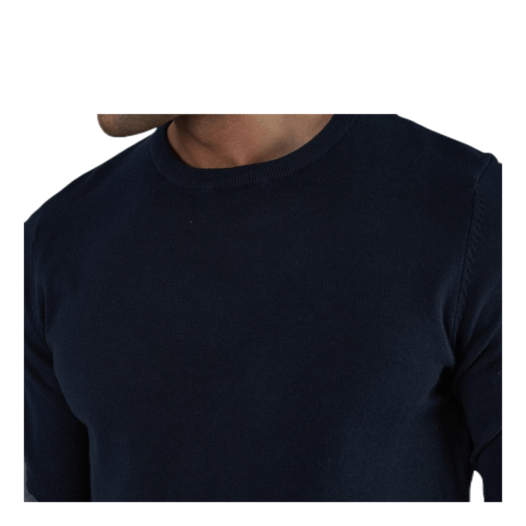 Basic Knit Crew Neck Blue