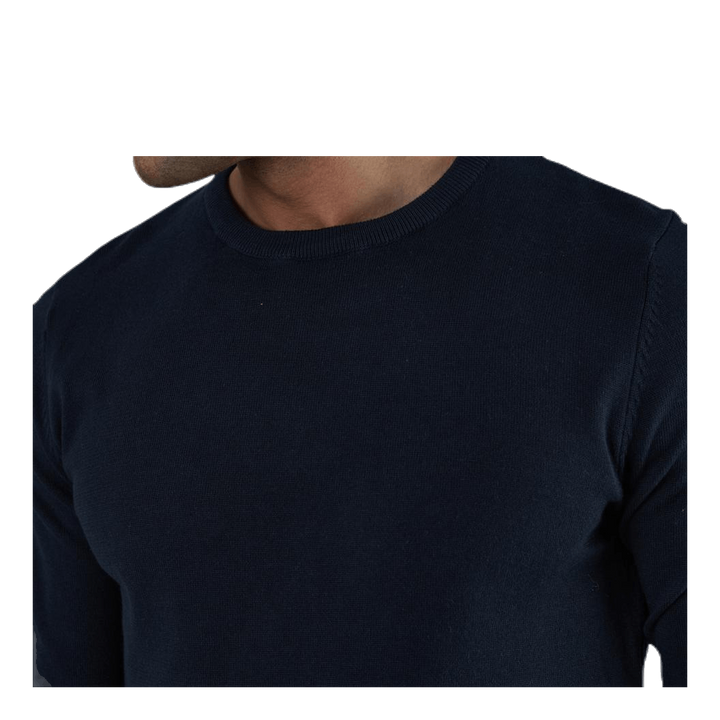 Basic Knit Crew Neck Blue