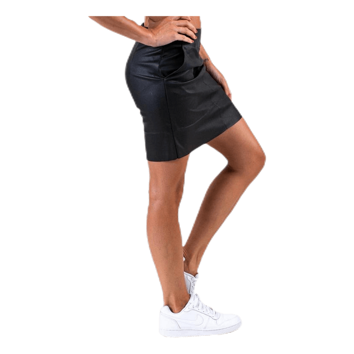 Base Faux Leather Skirt Black