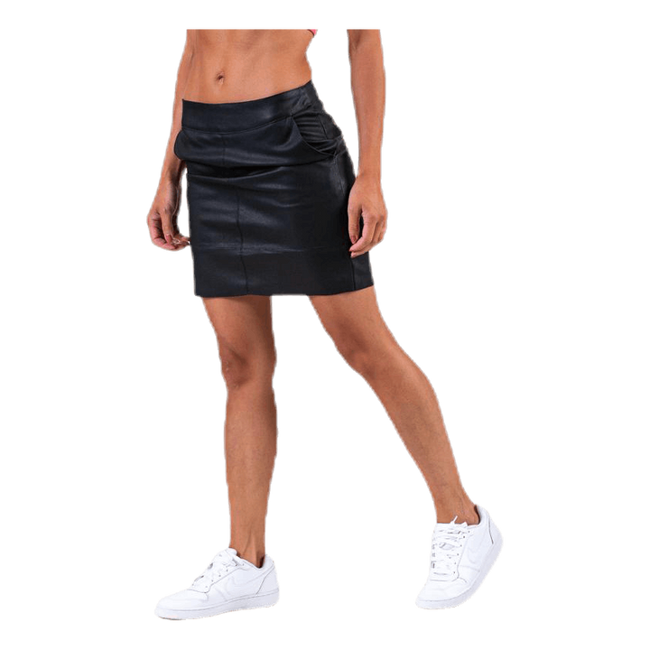 Base Faux Leather Skirt Black