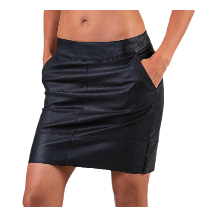 Base Faux Leather Skirt Black