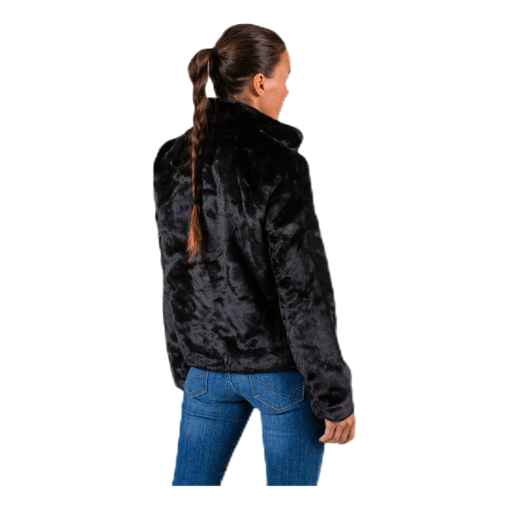 Vida Faux Fur Jacket Otw Black