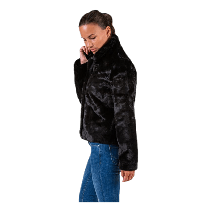 Vida Faux Fur Jacket Otw Black