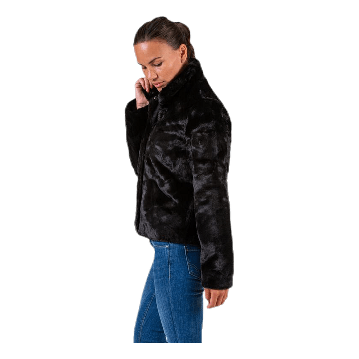 Vida Faux Fur Jacket Otw Black