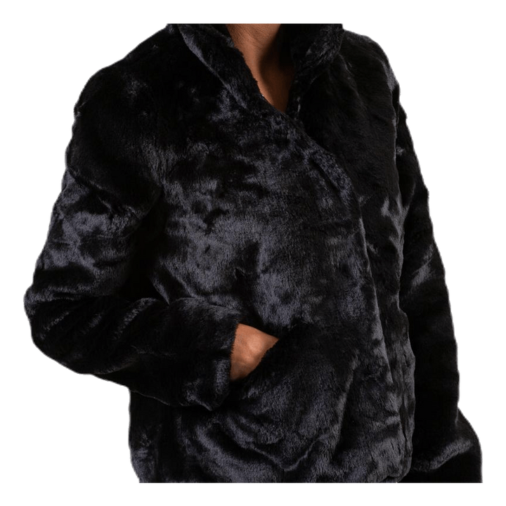 Vida Faux Fur Jacket Otw Black