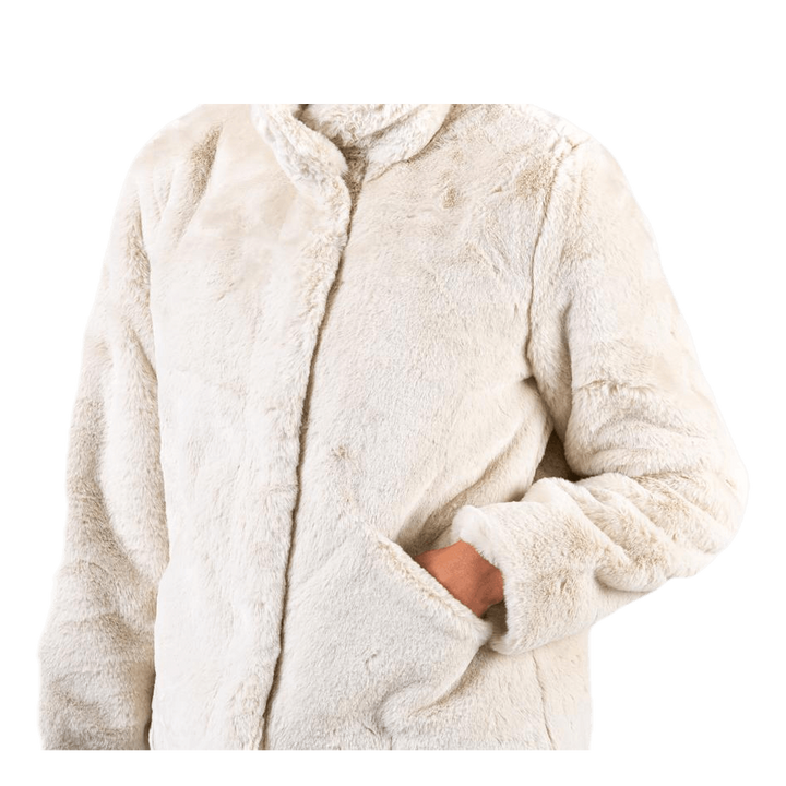 Vida Faux Fur Jacket Otw White