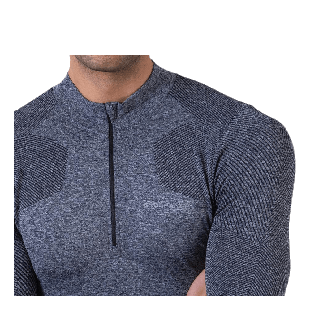 Kanen Seamless Melange Midlayer Black