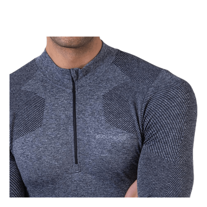 Kanen Seamless Melange Midlayer Black