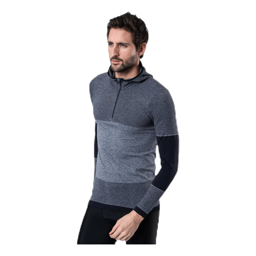 Kerto Melange Seamless Midlayer w/hood Black