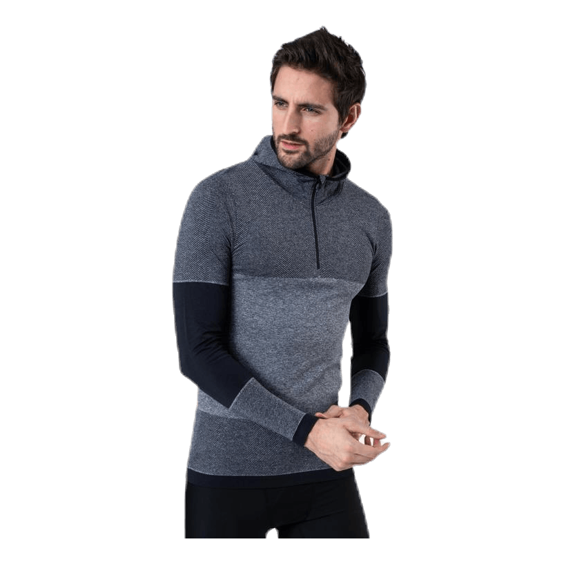 Kerto Melange Seamless Midlayer w/hood Black