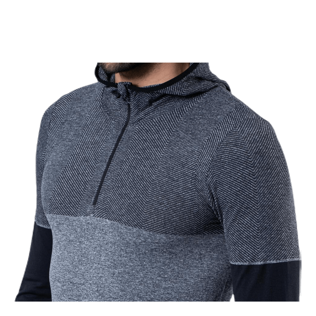 Kerto Melange Seamless Midlayer w/hood Black