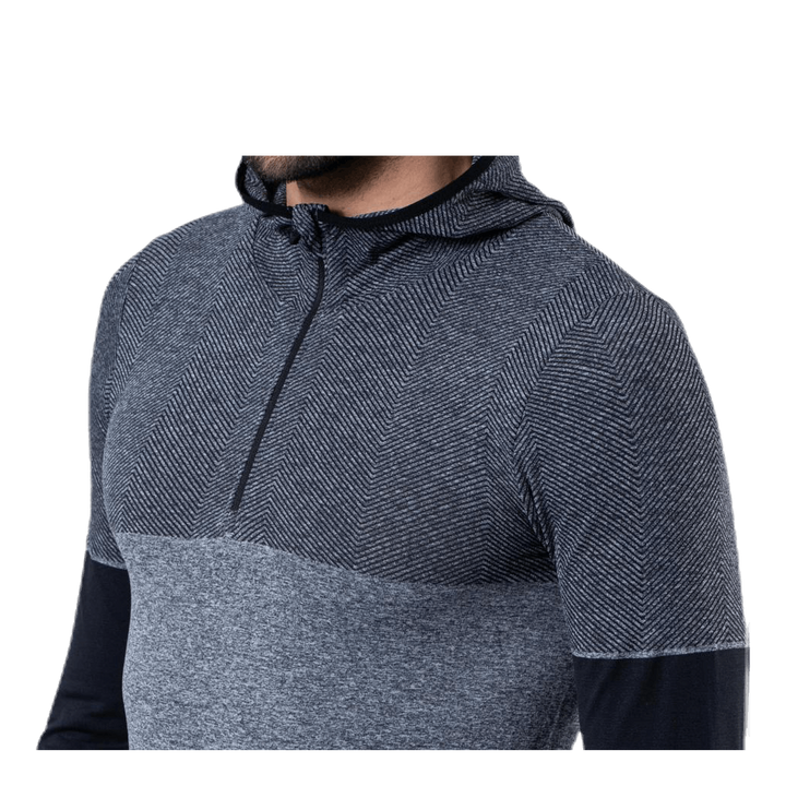 Kerto Melange Seamless Midlayer w/hood Black