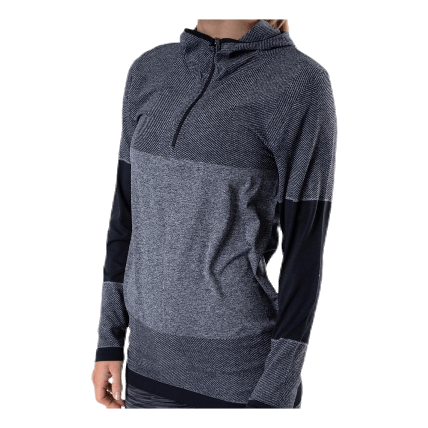 Kerto Melange Seamless Midlayer w/hood Black