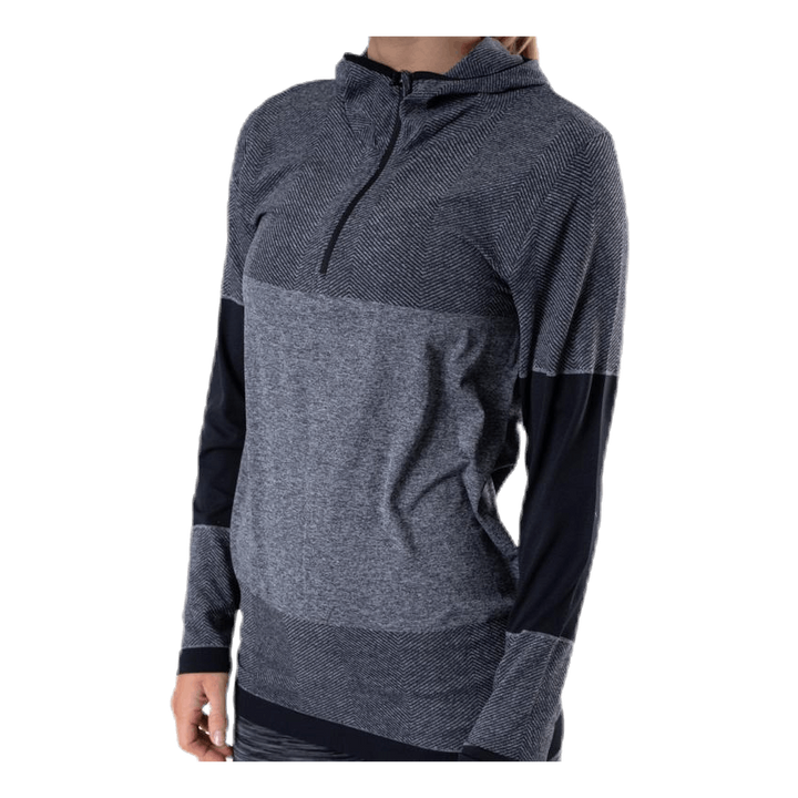 Kerto Melange Seamless Midlayer w/hood Black