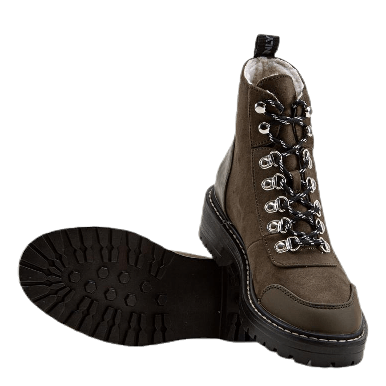 Bold Lace Up Winter Bootie Brown