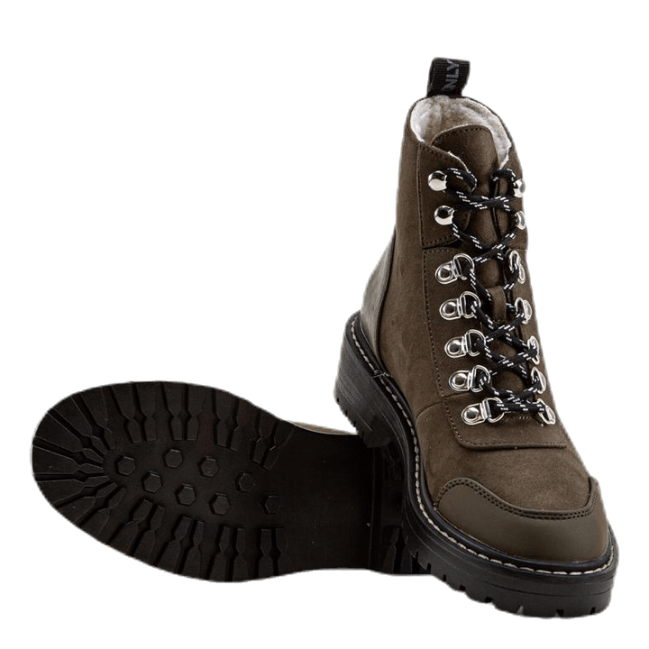 Bold Lace Up Winter Bootie Brown