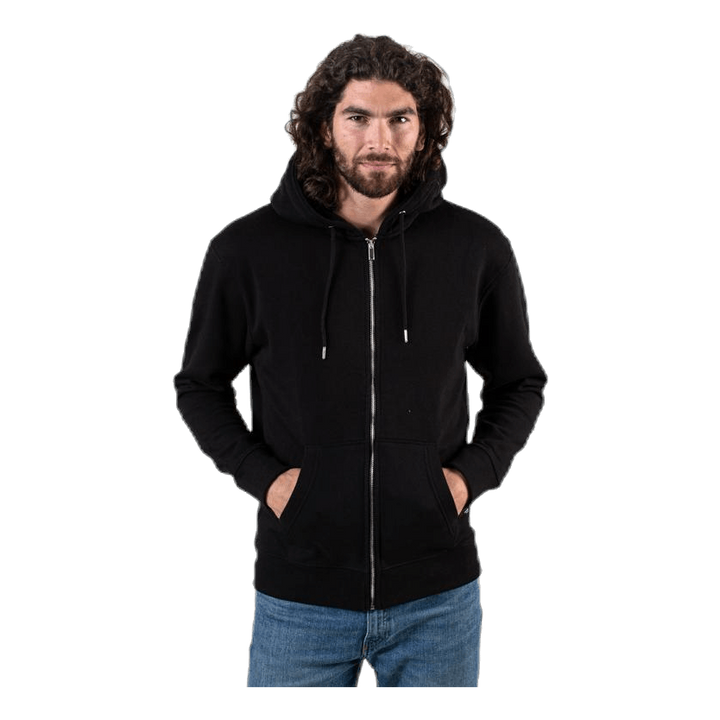 Soft Sweat Zip Hood Black