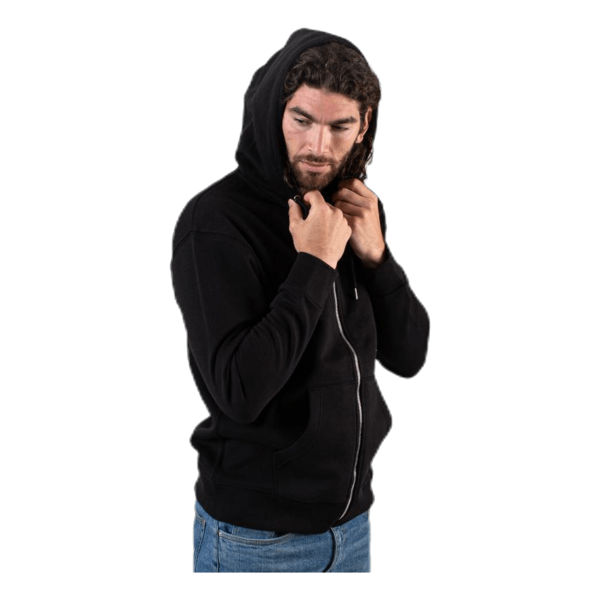 Soft Sweat Zip Hood Black