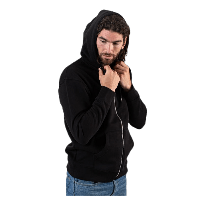 Soft Sweat Zip Hood Black